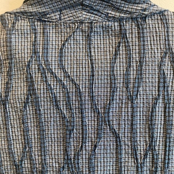 𝅺CUT LOOSE Sz L Lagenlook Button Down Blouse Tunic Unique Ribbed Texture Design - Picture 7 of 12